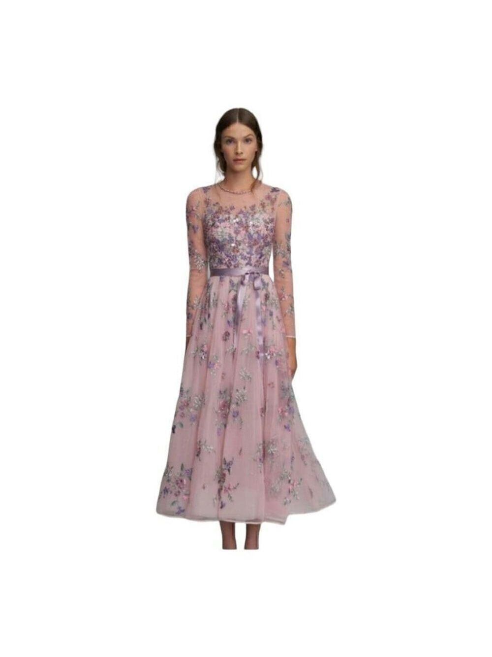 Jenny Packham Effie Floral Embroidered Dress Size 4 (uk 8)